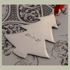 sterling silver handmade christmas tree decoration