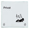 Praxisschild aus Glas Privat mit 2/4 Haltern Praxisschild aus Glas Privat online-tuerschilder.com 150x150mm 2 Halter mit Piktogramm