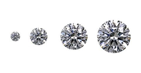 Different sizes round diamonds, lab or natural