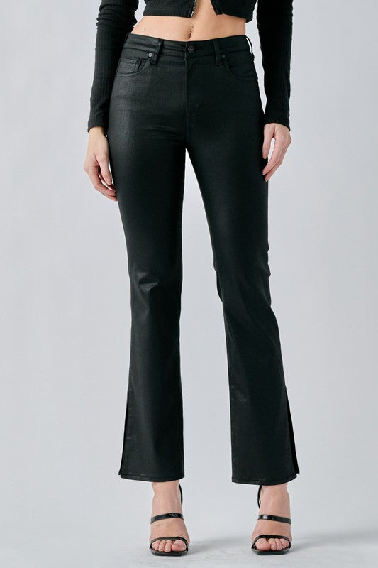 The Molly Mid Rise Black Slim Bootcut Jeans
