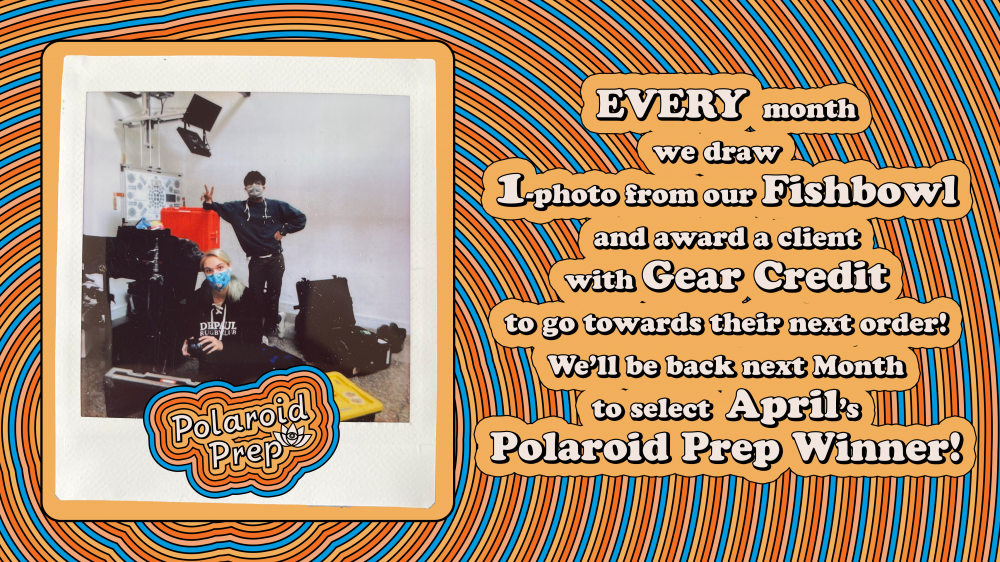 Every month we draw one photo from our fishbowl and award a client with gear credit to go towards their next order! We'll be back to select April's Polaroid Prep Winner!
