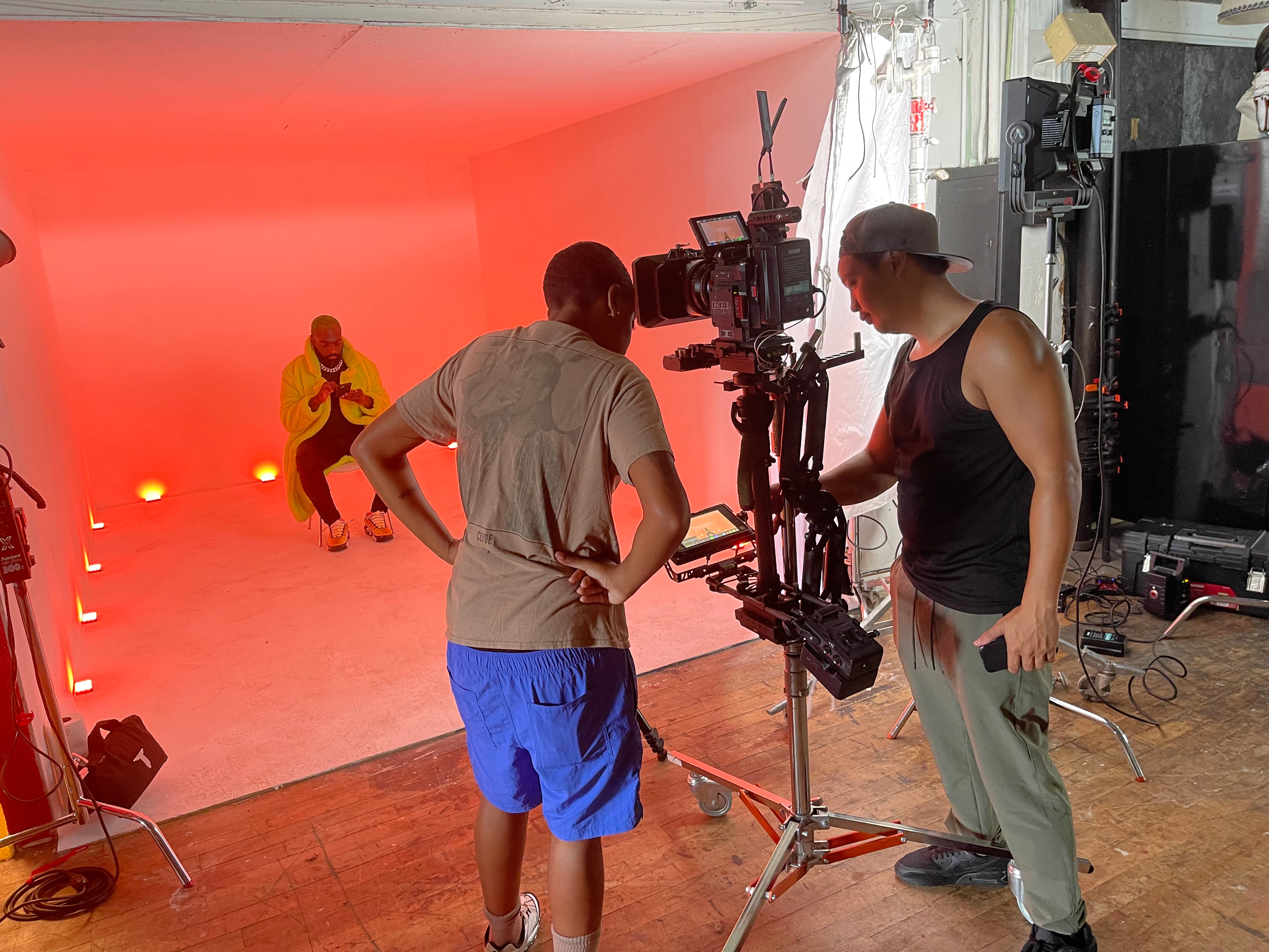 Ashley Battle directing a music video for Roy Kinsey-Pressure with DP Austin Vinas