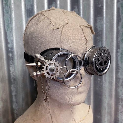 Silver Monocle and Chain, Steampunk Fashion, Unique Gifts for