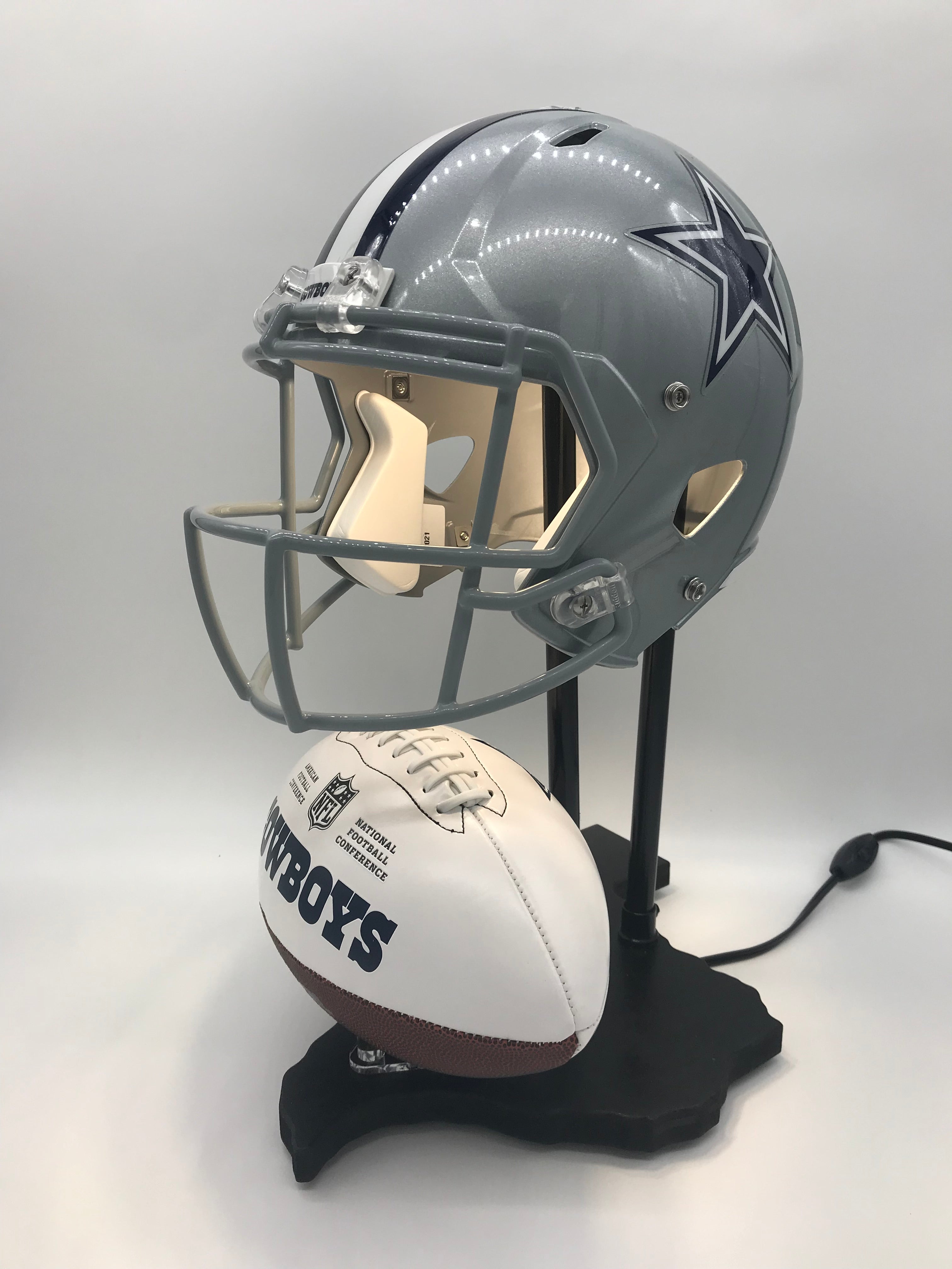 Football Cremation Urn & Dallas Cowboys Hover Helmet Décor