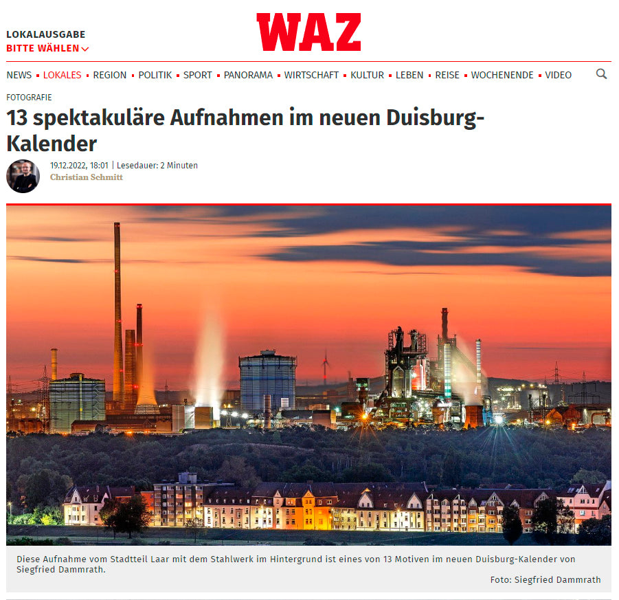 WAZ über Duisburg-Kalender