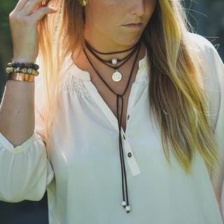 leather wrap choker necklace