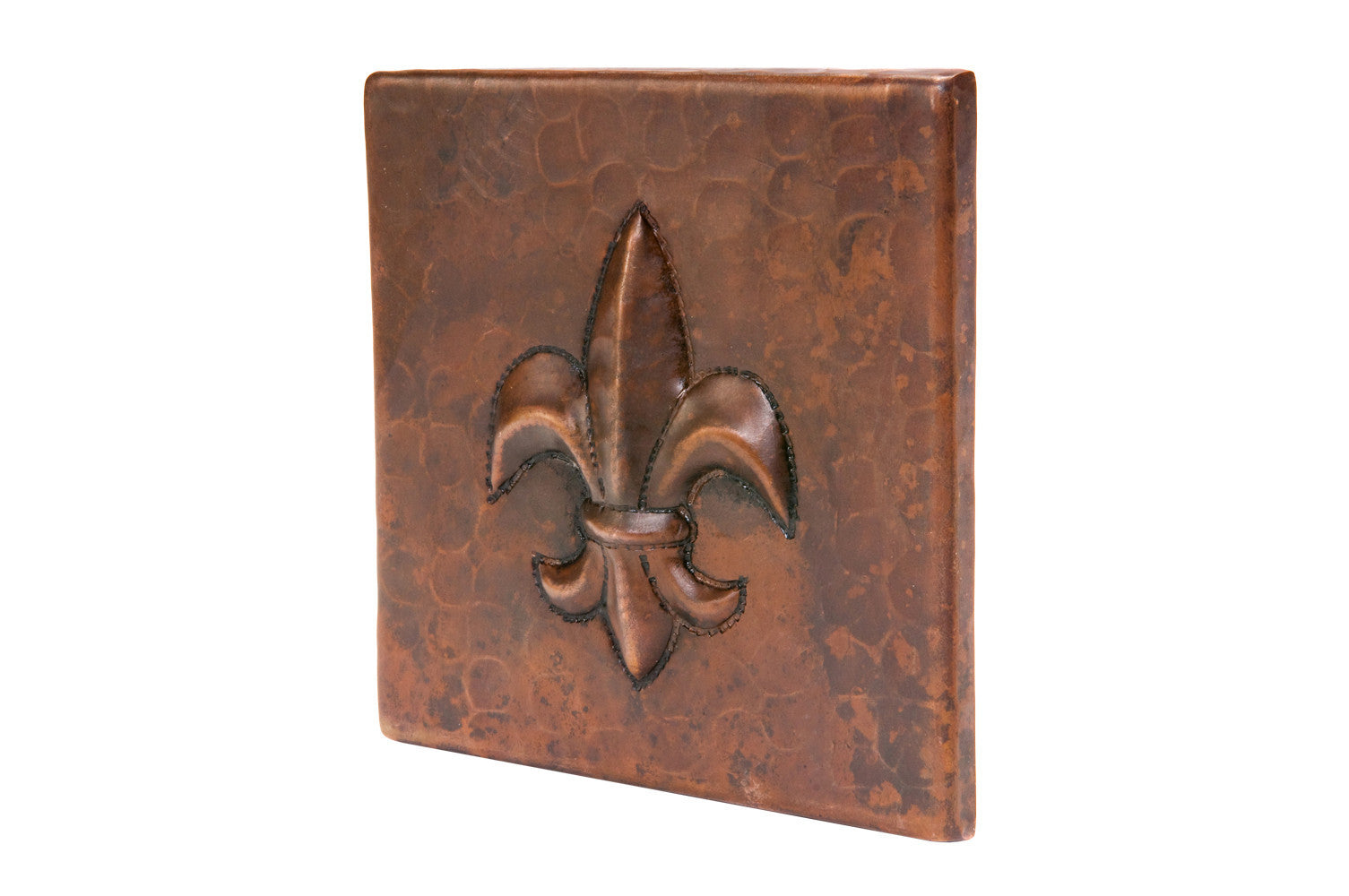 4 X 4 Hammered Copper Fleur De Lis Tile Quantity 8 Corbel