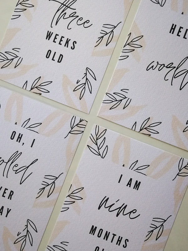 Peach Baby Milestone Card Set