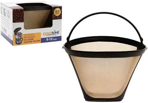 GoldTone Brand Reusable 8-12 Cup Basket Filter | Reusable Basket Coffee  Filter Nylon Mesh fits Mr. Coffee, Black + Decker, Proctor Silex (4 Pack)