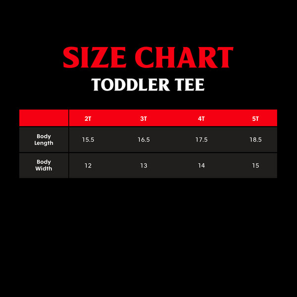 Size Chart - Death Wish Coffee Toddler Tee