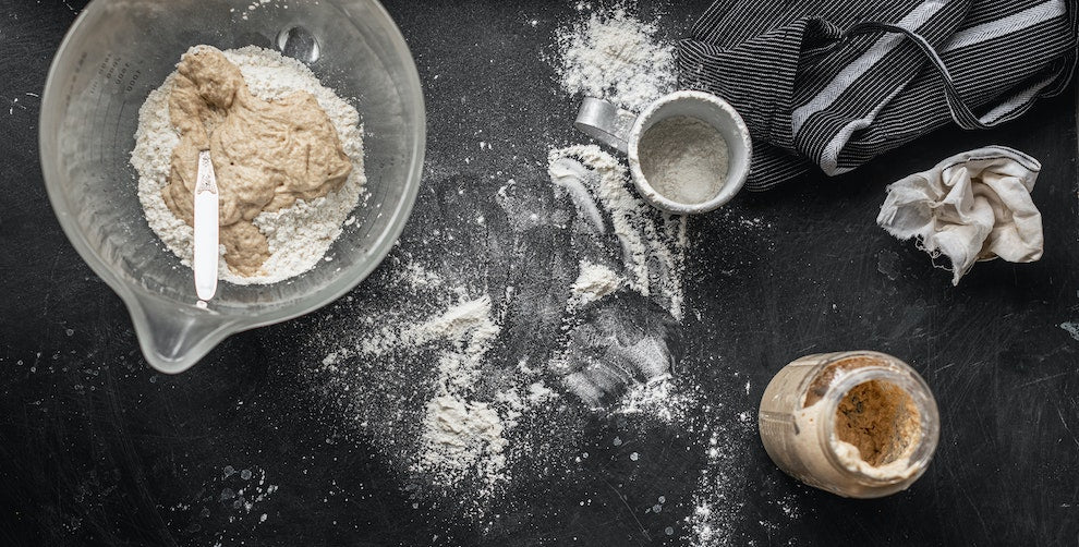 baking supply on a black table