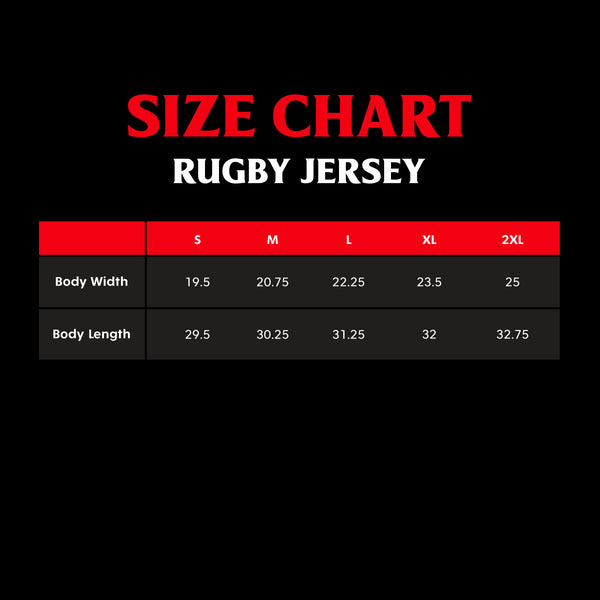 Death Wish Coffee Rugby Shirt Size Chart