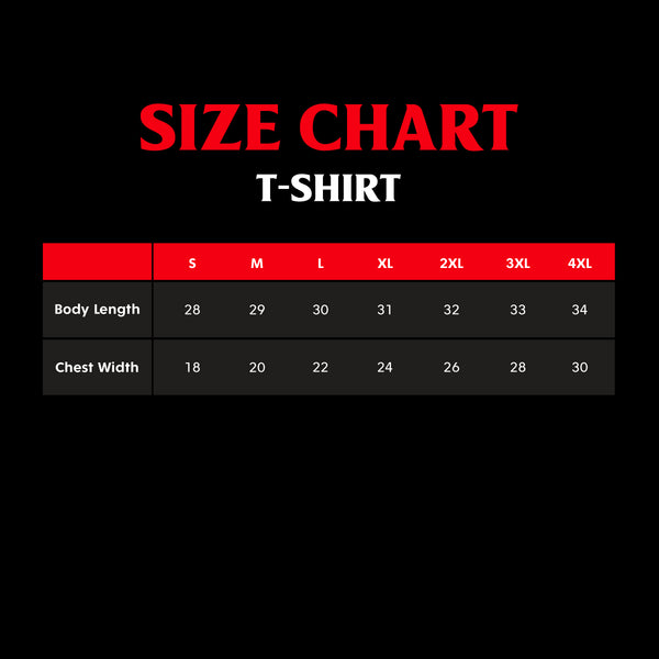 Death Wish Coffee T-Shirt Size Chart