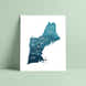 New England Map Print 1