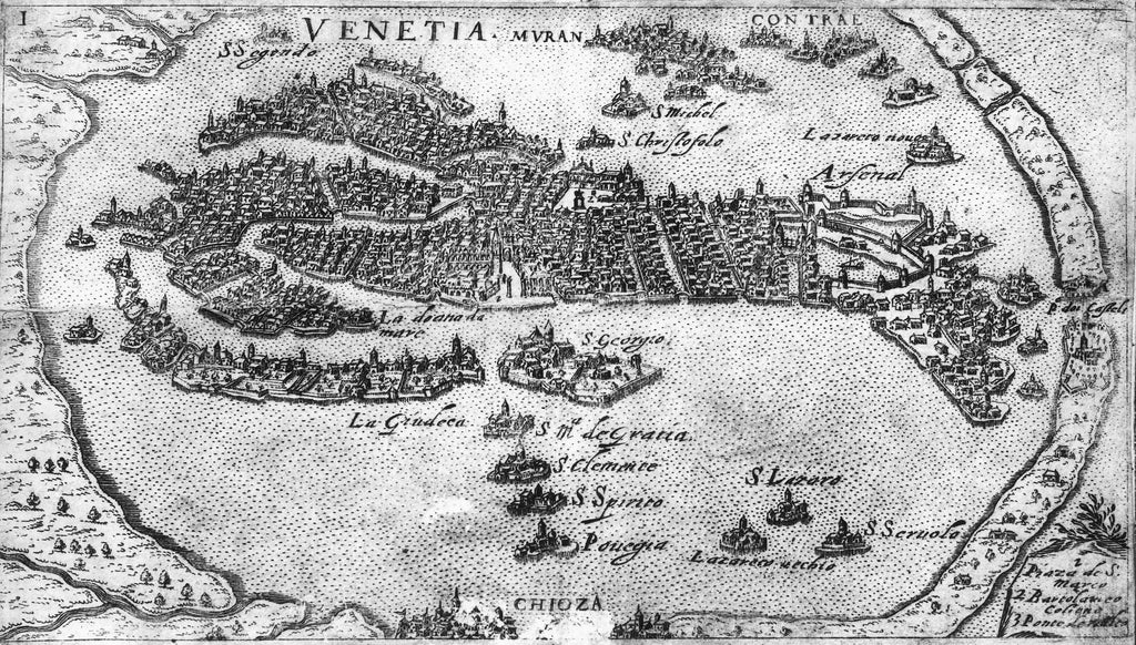 Venice and Murano Antique Map