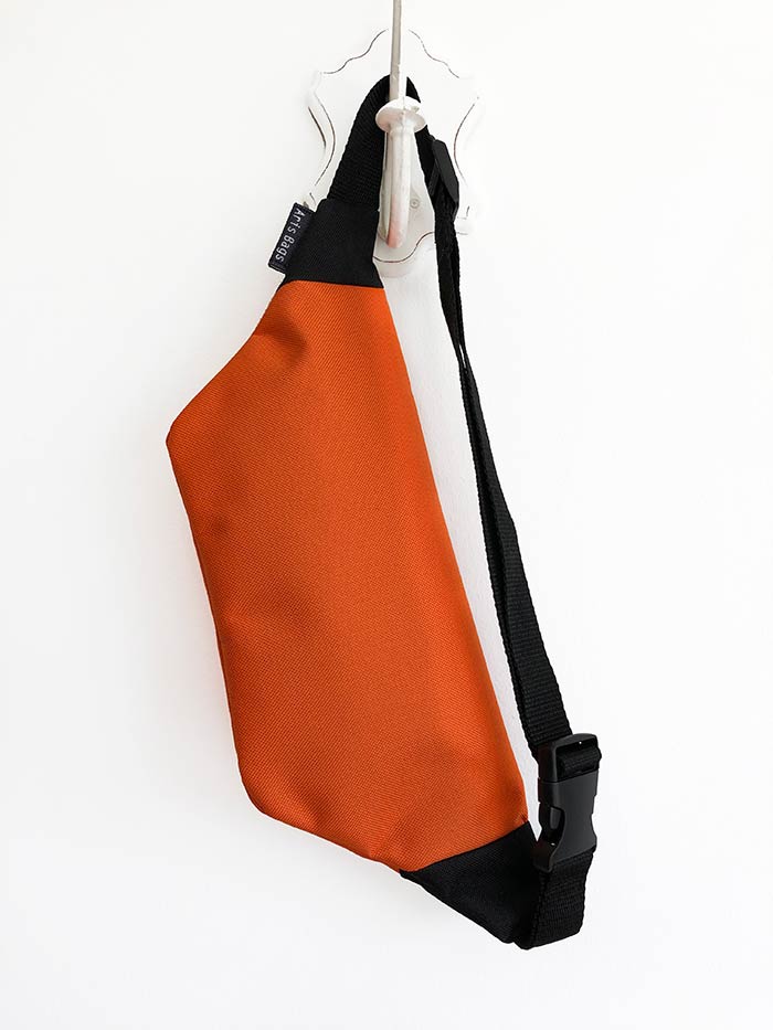 Orange Urban Sling Bag, Vegan Ches Bag Fanny Pack, Unisex Zippered Bel