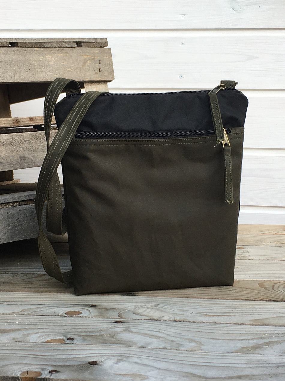 Black Forest Waxed Canvas Crossbody Bag | Aris Bags