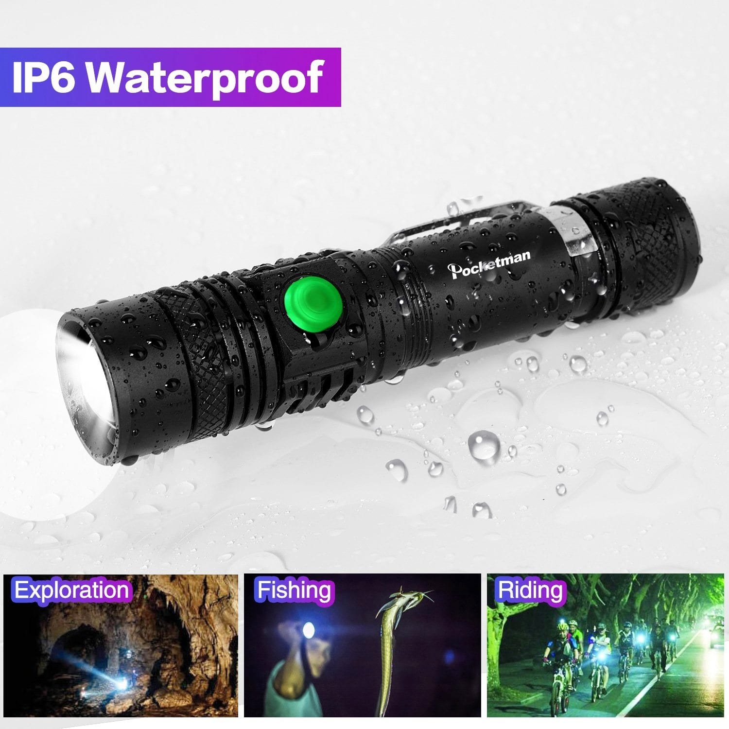 LED Flashlight 12000 Lumens Waterproof Tactical Torch USB Rechargeable Police High Lumen Worlds Super Flash Brightest Powerful Power
