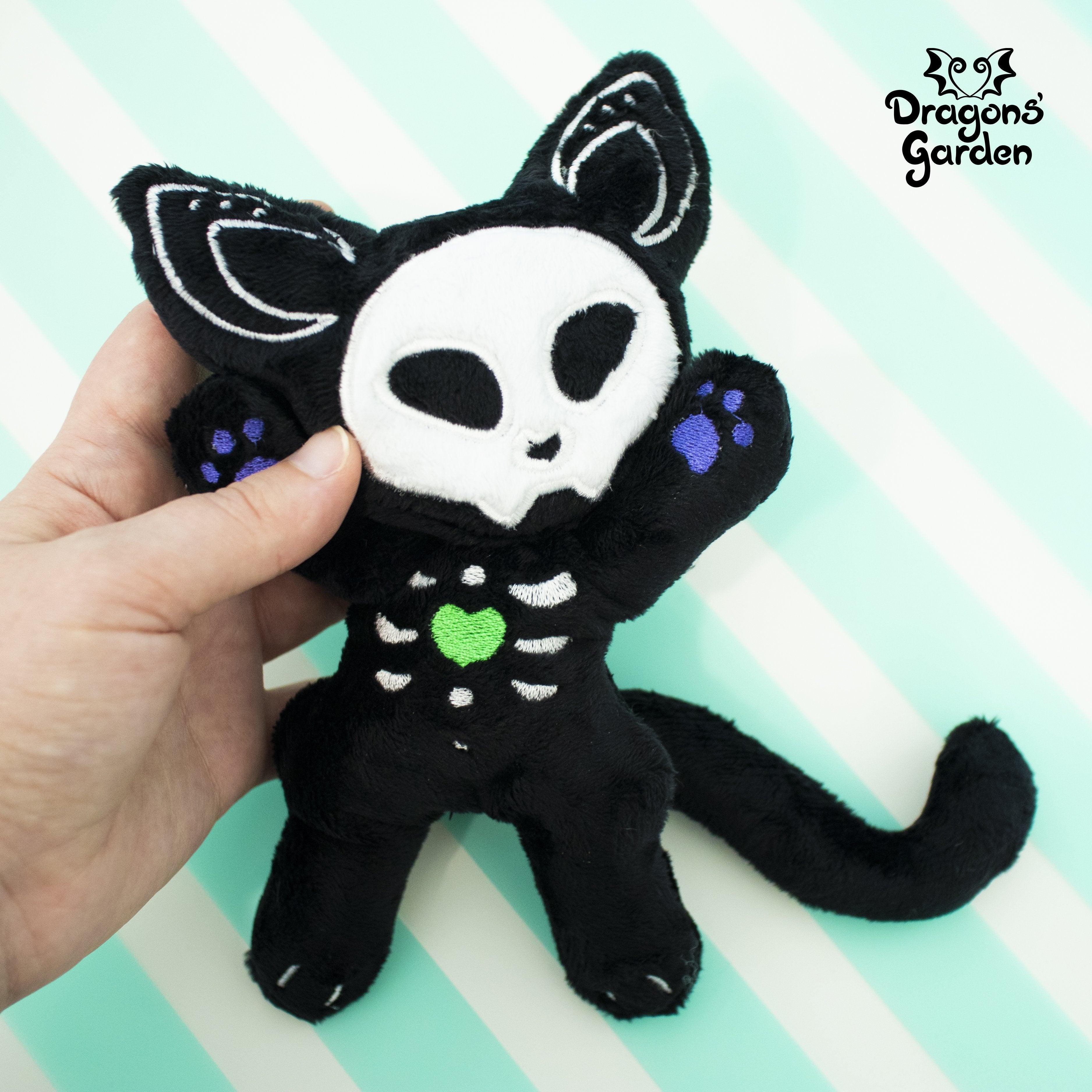 Download Ith Skeleton Cat Plushie Embroidery Pattern In The Hoop Halloween Spooky Dragons Garden