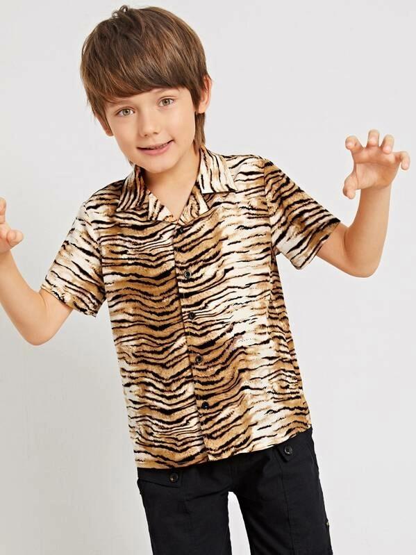 tiger print shirt boy