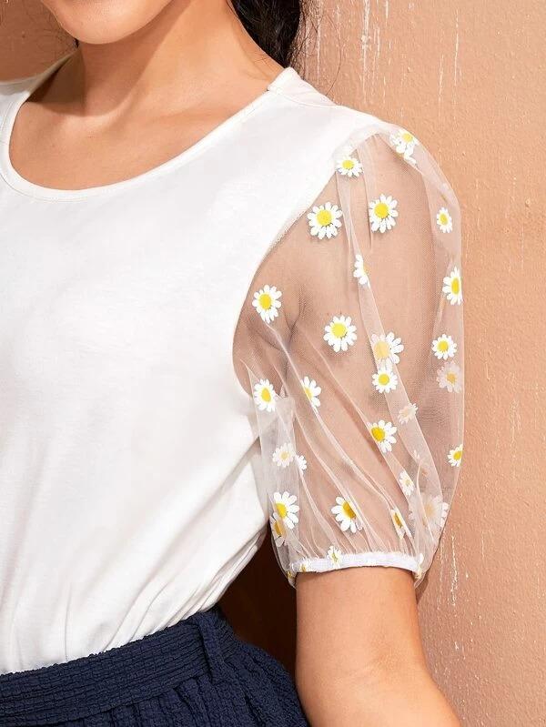 mesh daisy top