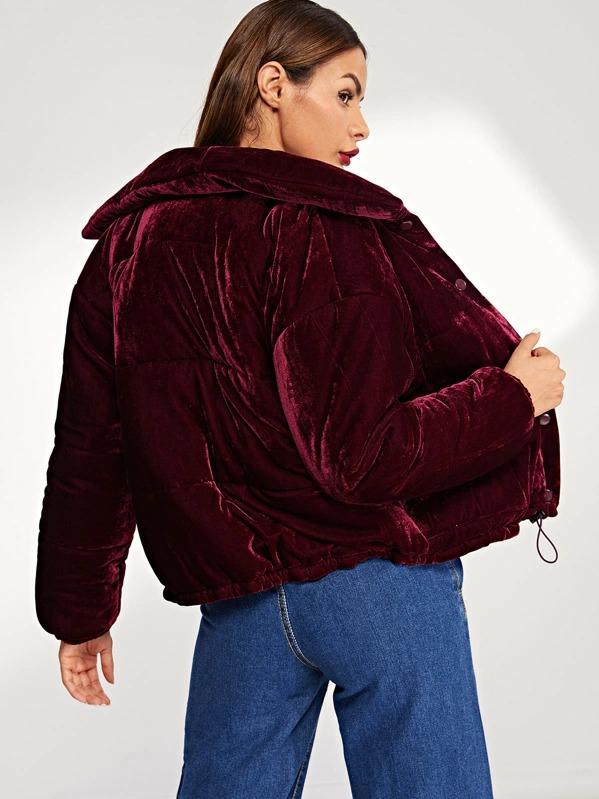 womens velvet puffer coat