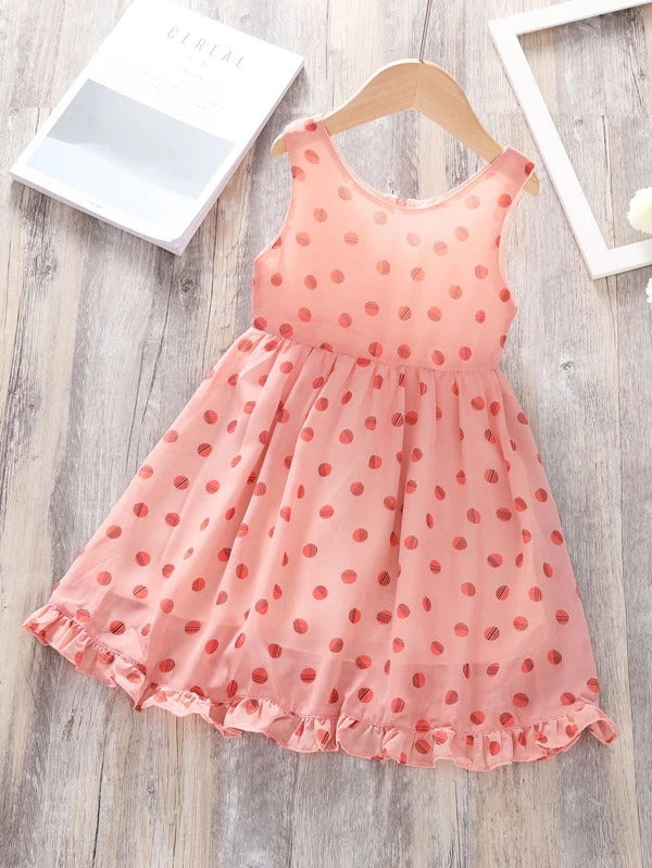 polka dot flowy dress