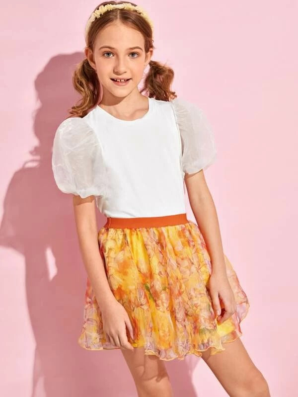 sheer flare skirt