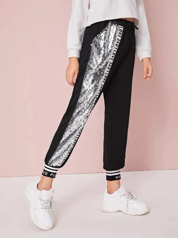 sequin sweatpants