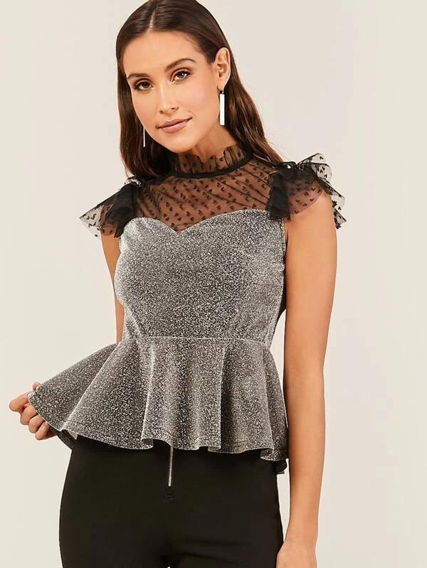 glitter peplum top