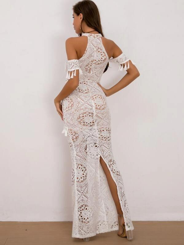 guipure lace gown