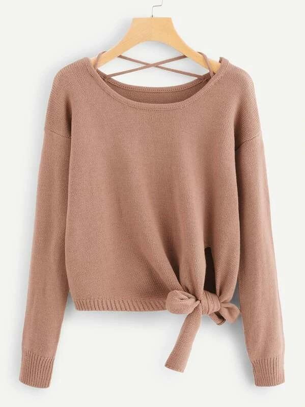 criss cross back sweater