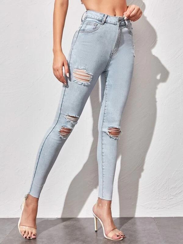 washed ripped jeans