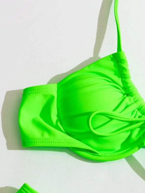 neon green underwire bikini