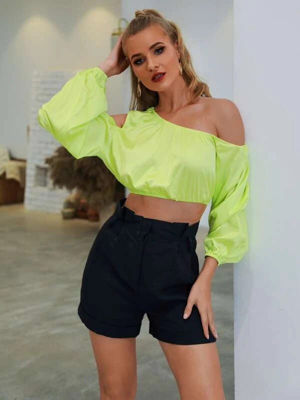 neon satin top