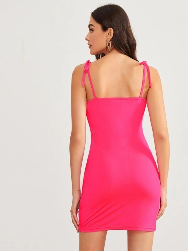 neon pink tight dress