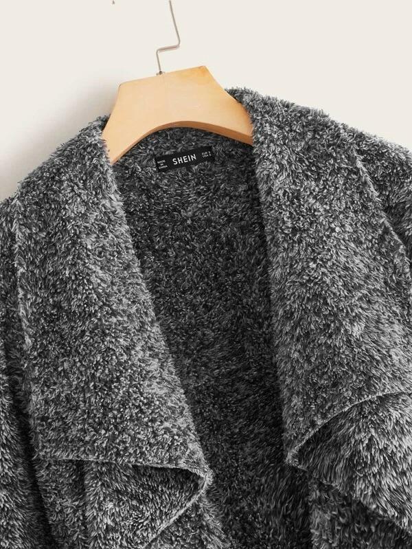 fuzzy open front jacket