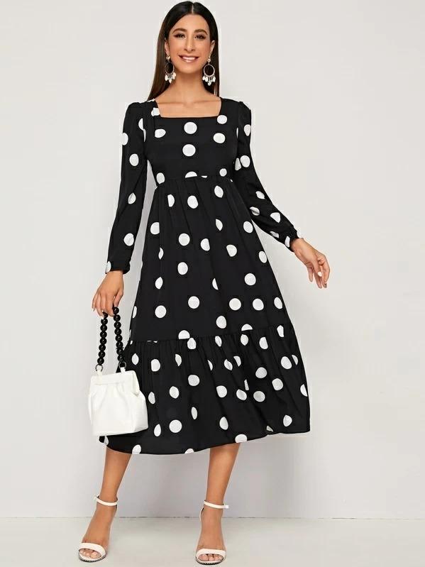 polka square dress