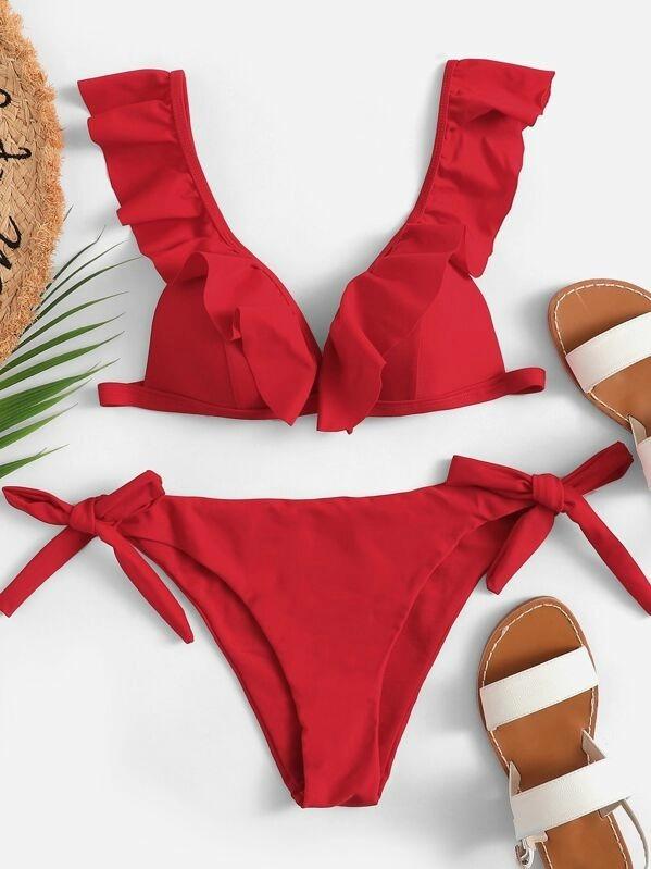 red tie side bikini