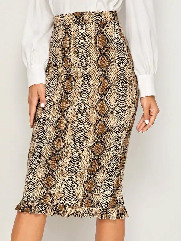 snakeskin tube skirt