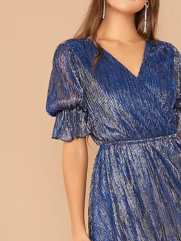 glitter mesh overlay dress