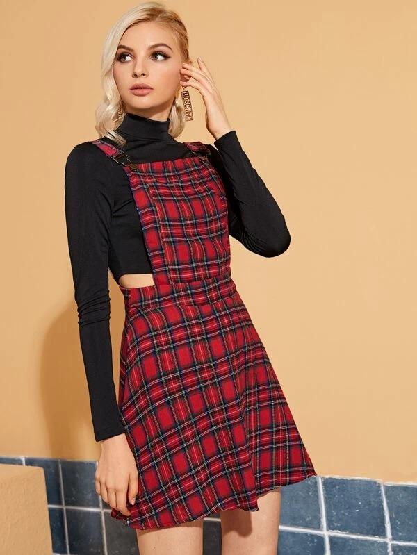 yellow tartan pinafore