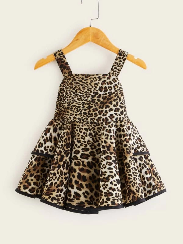 Download Toddler Girls Leopard Print Layered Cami Dress Kidenhouse