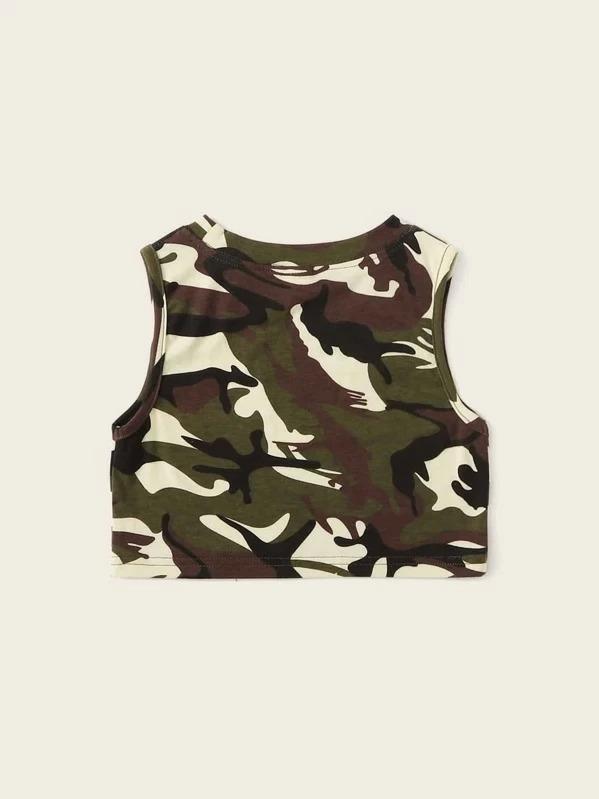 camo crop tank