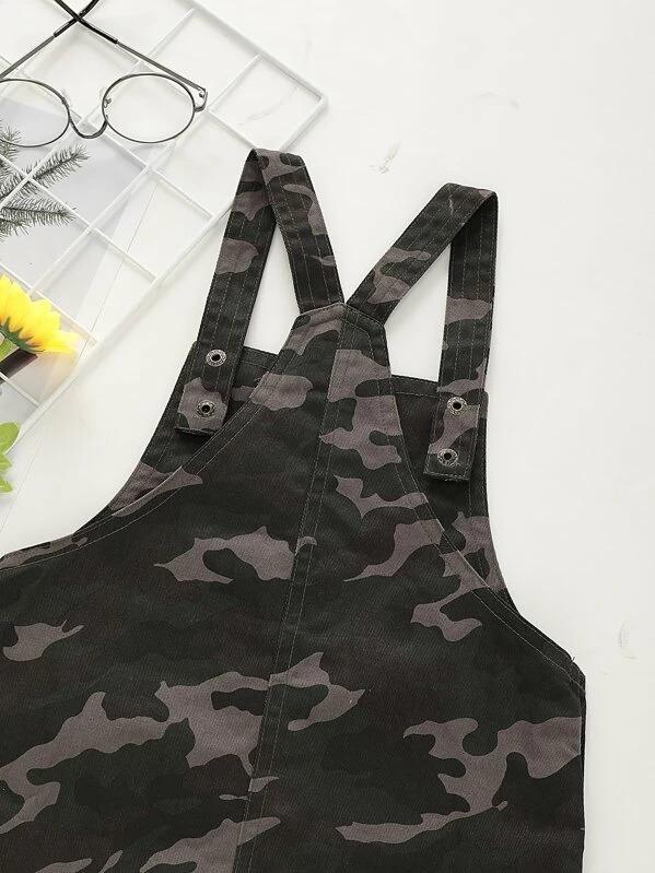 camo pinafore dress