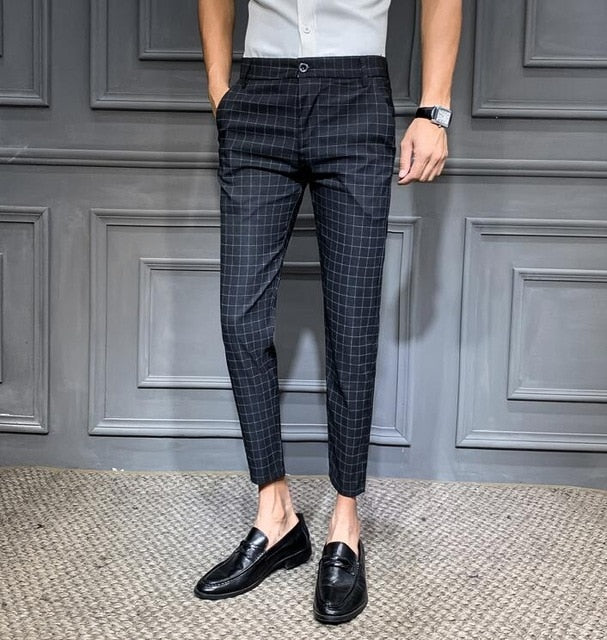 mens plaid ankle pants