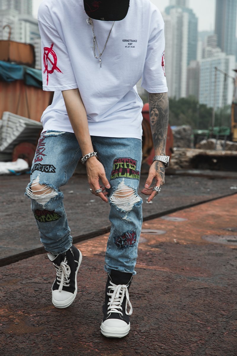 hipster ripped jeans