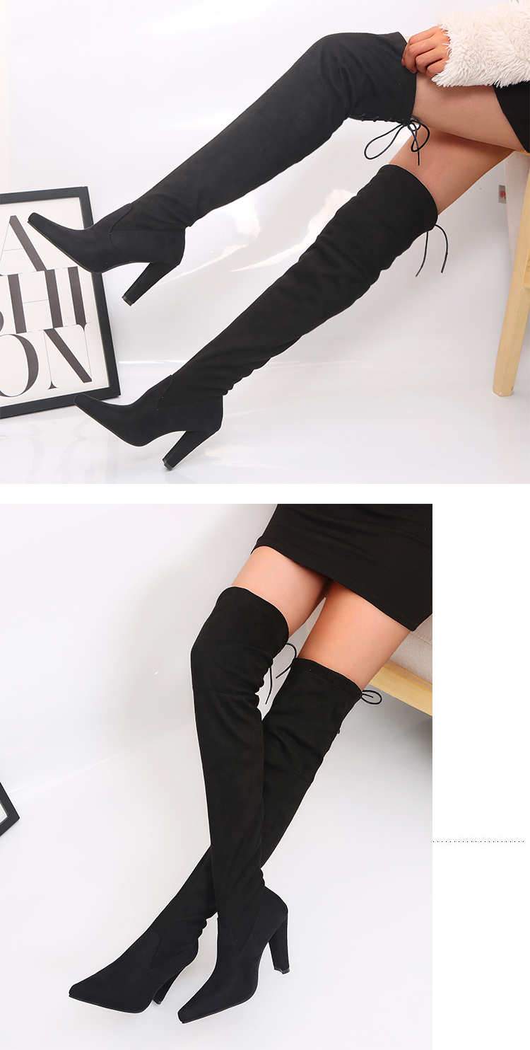 fabric thigh high boots