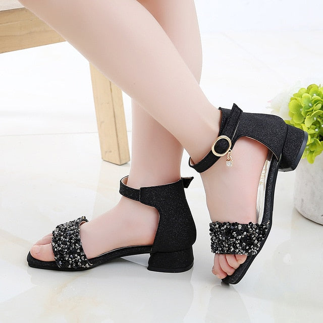 Girls High Heel Princess Glitter Sandals Kidenhouse