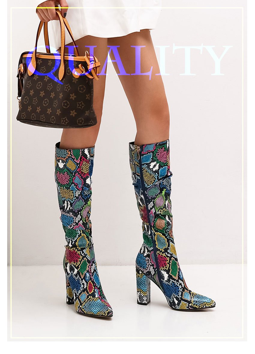 colorful knee high boots